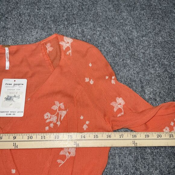 Free People Orange Floral Mini Dress - Picture 4 of 10